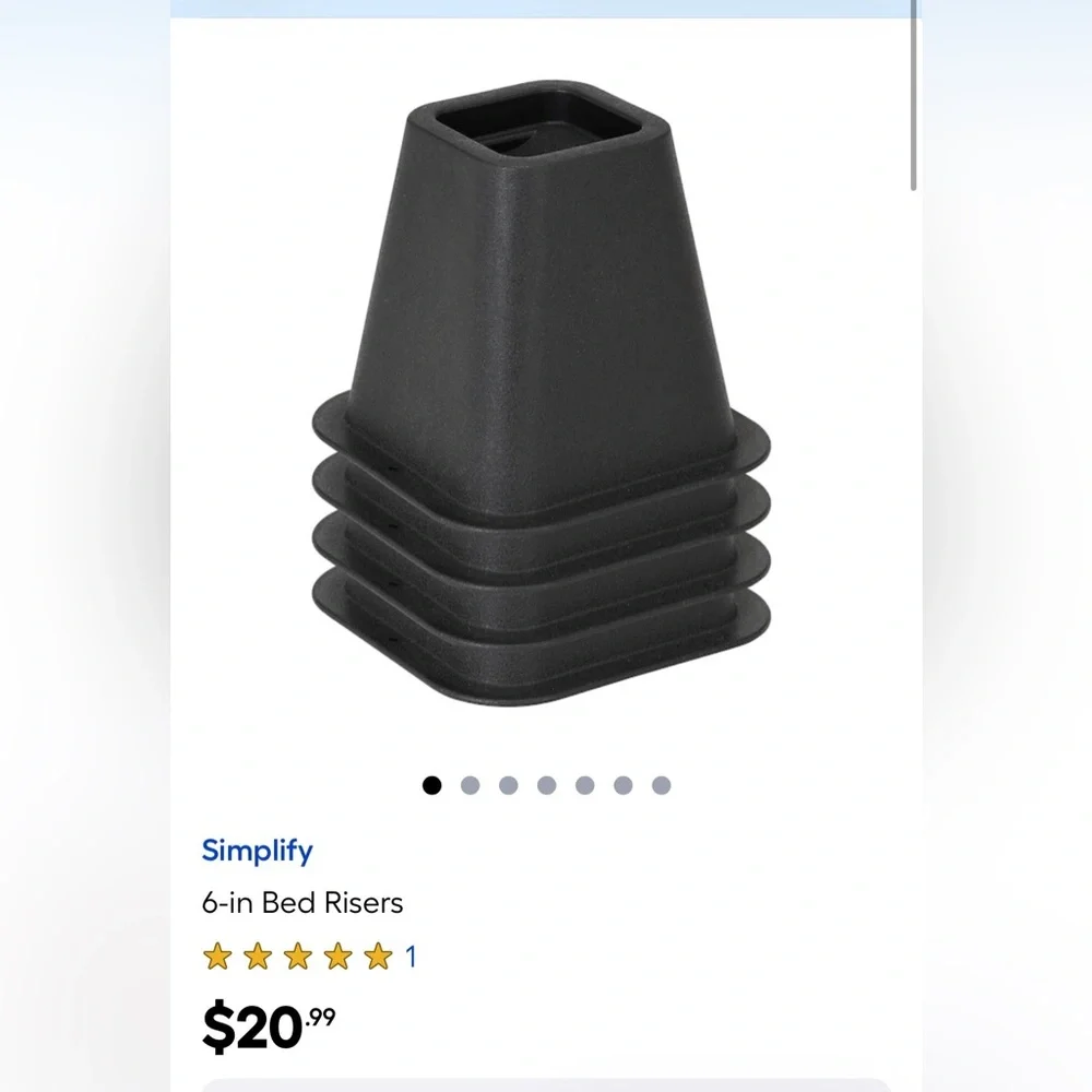Simplify 6-in Bed Risers - Black - Picture 1 of 1